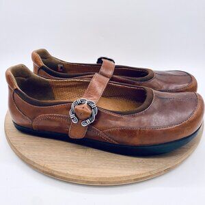 Kelso Earth Shoes Womens 11 Brown Leather Mary Jane Flats Cottage Boho